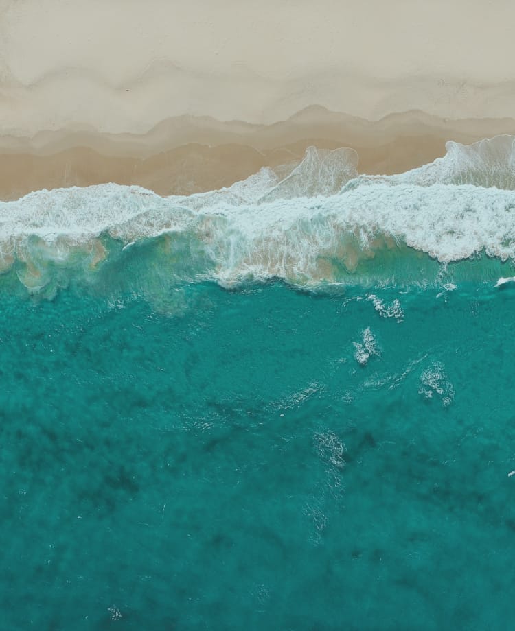 海岸を上から見た様子